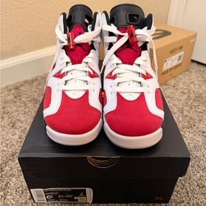 Jordan Kids Red and White Sneakers